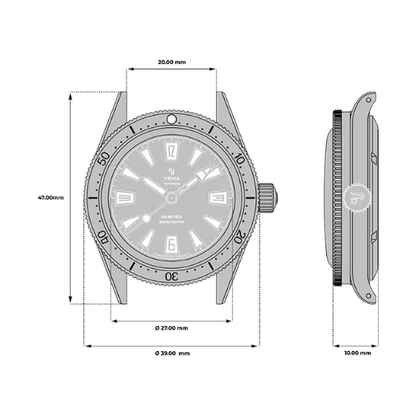 YEMA Skin Diver Slim CMM.20 Bronze Green 39mm | 12.26.20.34.ZN.U4