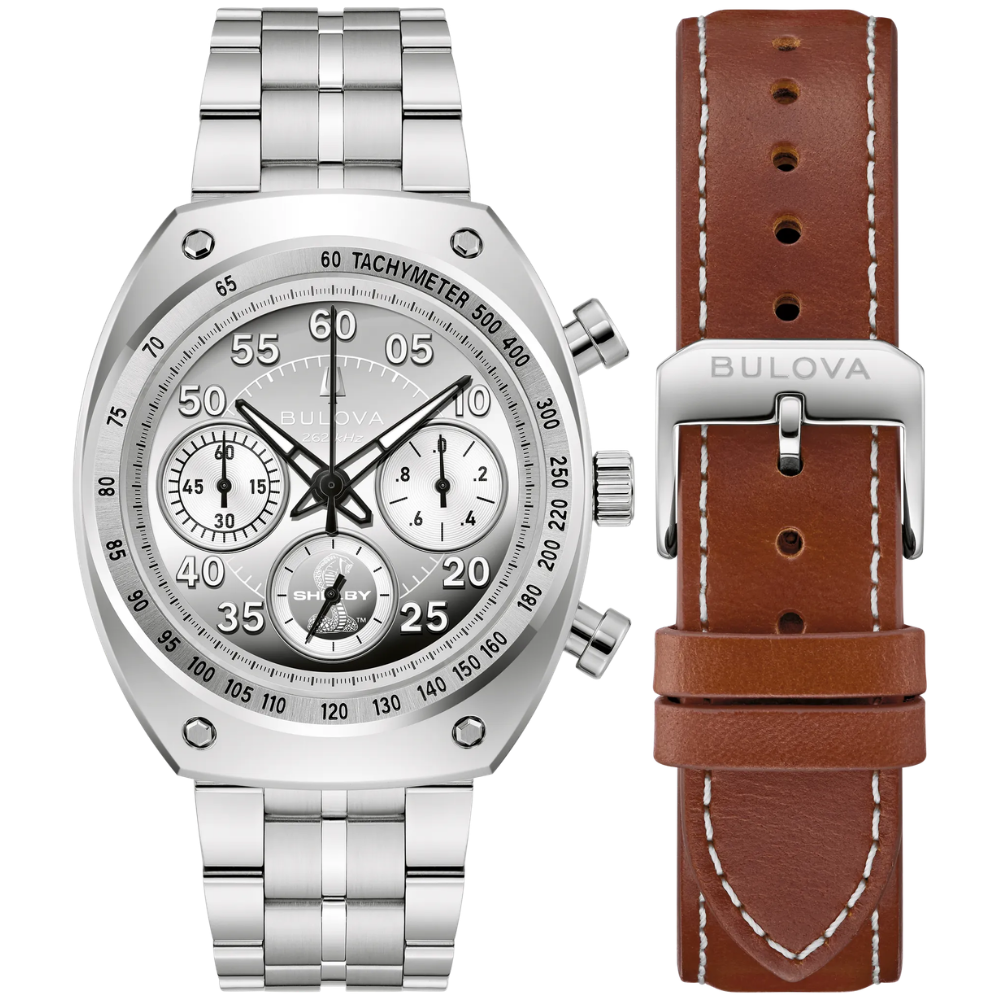 Bulova SHELBY® Racer Chronograph Silver-Tone Dial | 96K118
