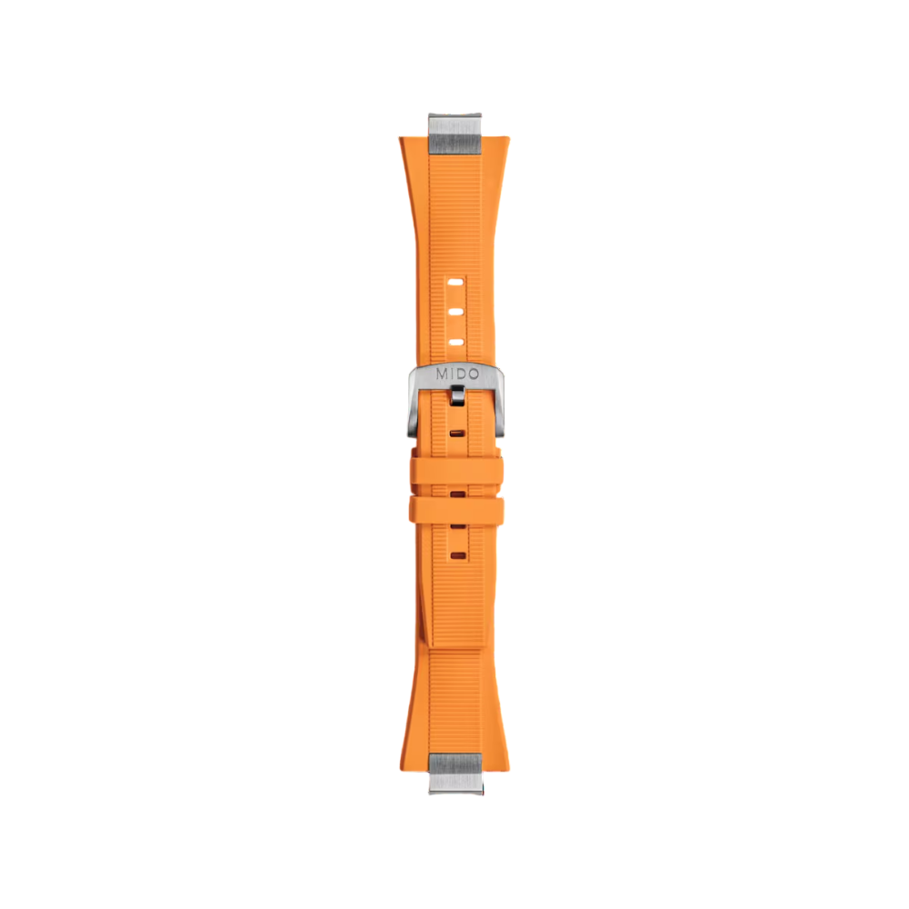 MIDO Multifort 8 Two Crowns or One Crown Orange Rubber Strap 12mm | M852.019.672