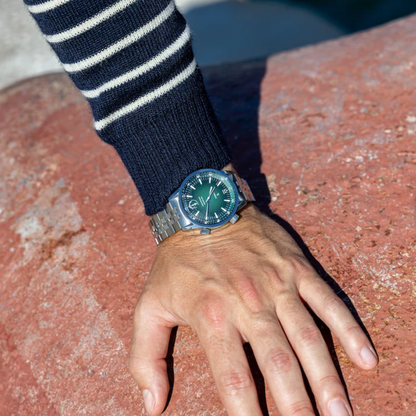 YEMA Navygraf PAN Charles de Gaulle Green Dial 38.5mm | YNAV25CDG-ZMS