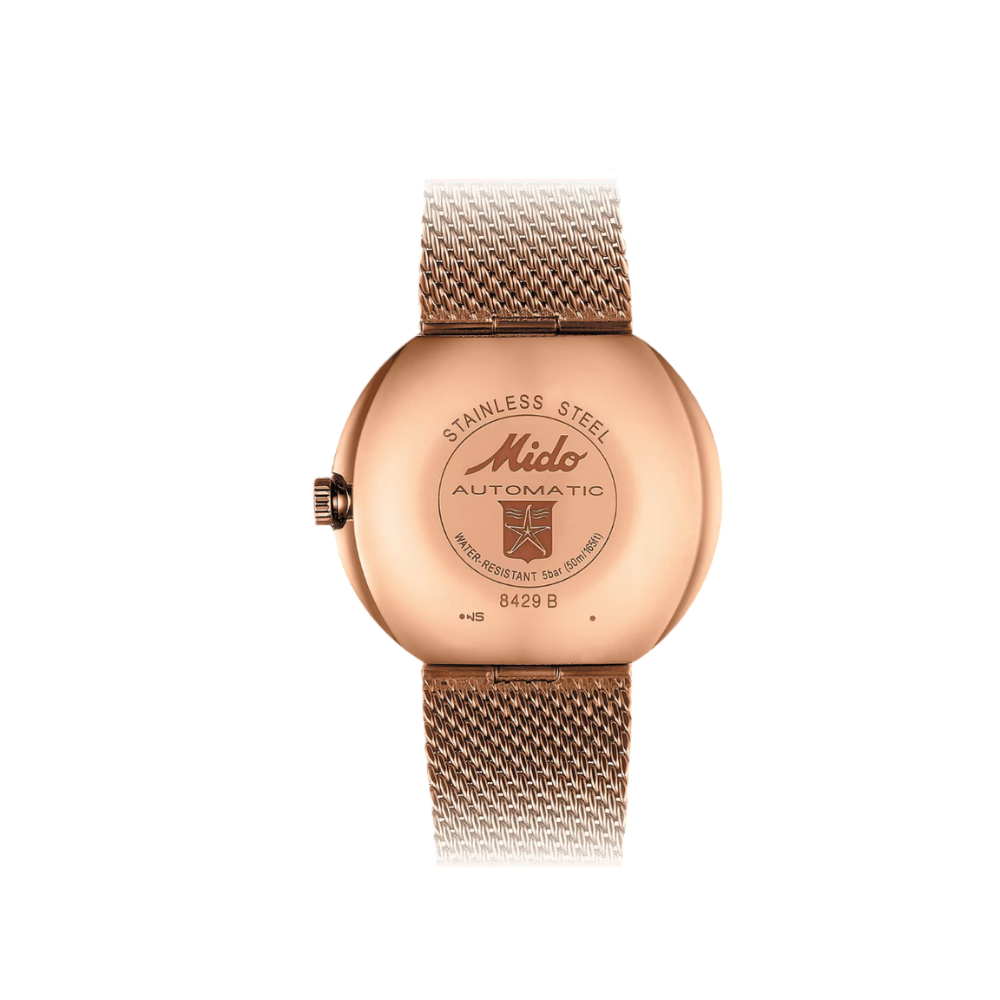 MIDO Commander Shade Silver Dial Rose Gold Stainless Steel | M842932311