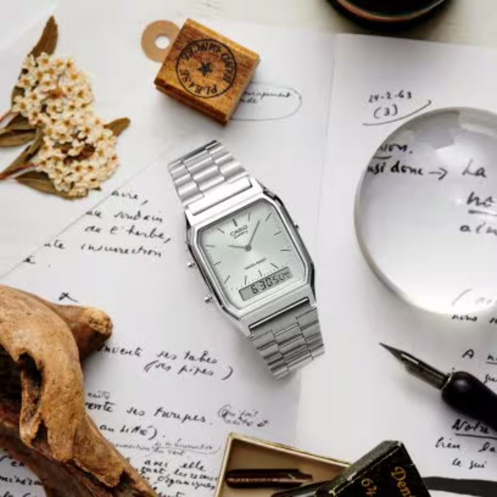 CASIO Quartz Vintage Silver-Tone Dial  | AQ230A-7AVT
