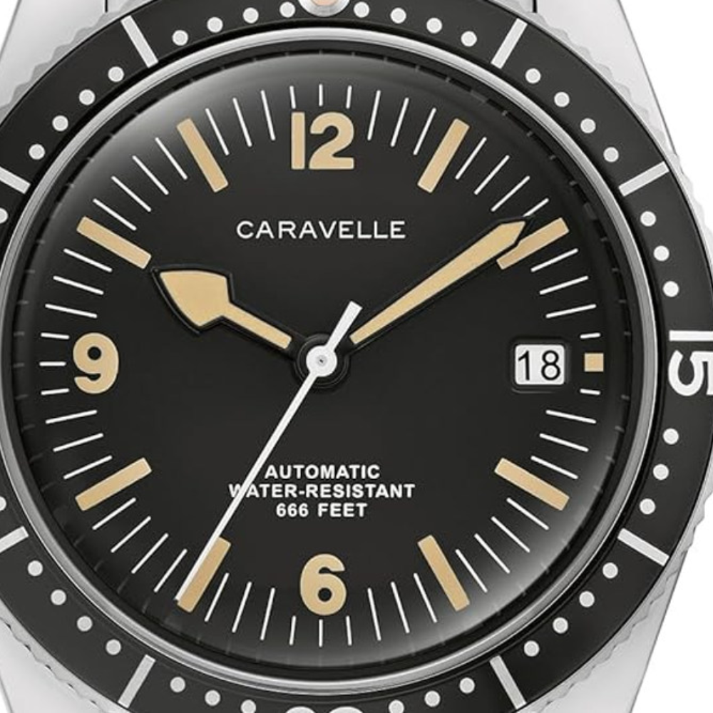 Caravelle Sea Hunter Automatic Stainless Steel with Black Dial | 43B175