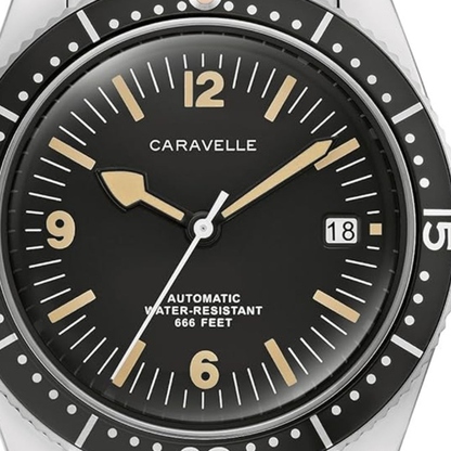 Caravelle Sea Hunter Automatic Stainless Steel with Black Dial | 43B175