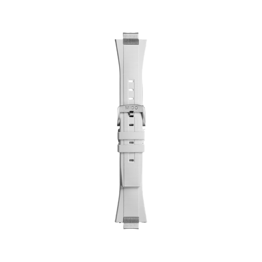 MIDO Multifort 8 Two Crowns or One Crown White Rubber Strap 12mm | M852.019.674