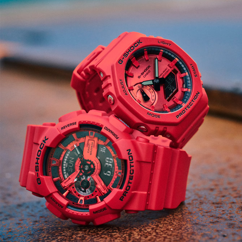 CASIO G-SHOCK ANALOG-DIGITAL 110 Series Red Resin Band | GA110RRB-4A