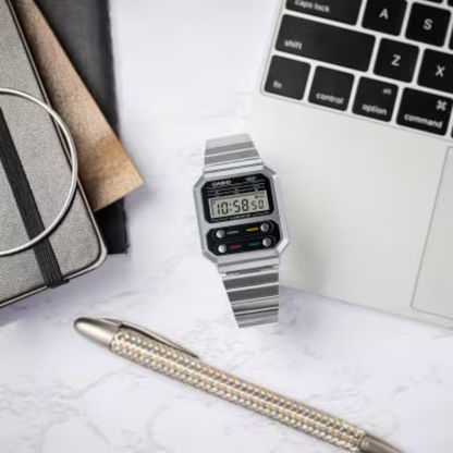 CASIO VINTAGE Digital Stainless Steel | A100WE-1AVT
