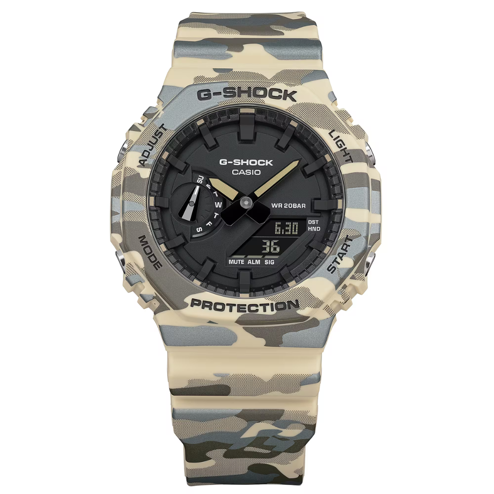 CASIO G-SHOCK ANALOG-DIGITAL 2100 Series Desert Camouflage | GA2100CM-5A