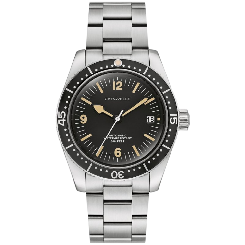 Caravelle Sea Hunter Automatic Stainless Steel with Black Dial | 43B175