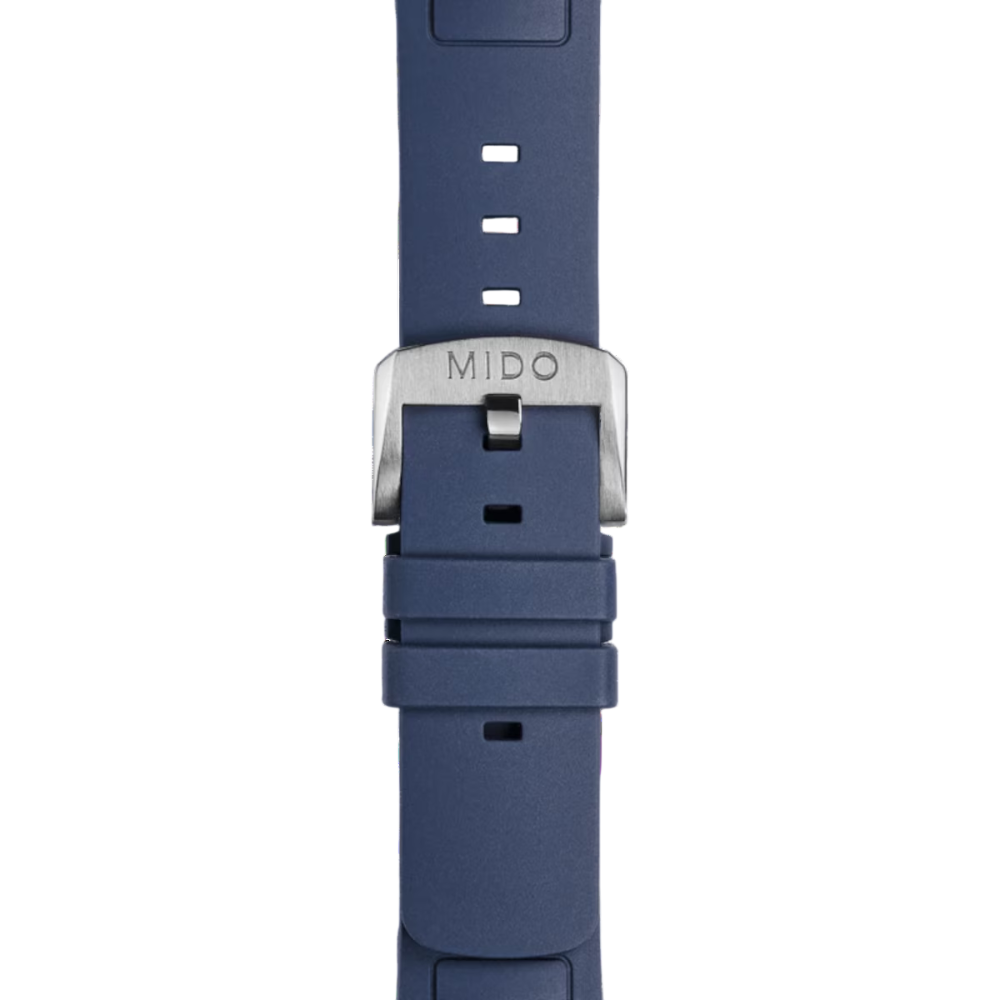MIDO Multifort TV Big Date Blue Rubber Strap 22mm | M852.018.728