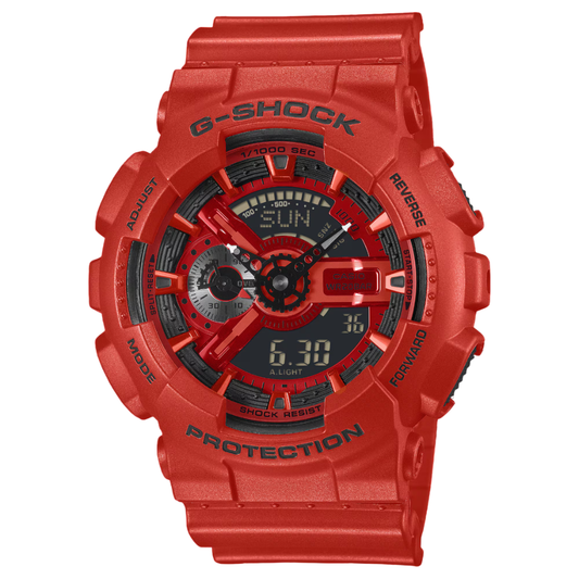 CASIO G-SHOCK ANALOG-DIGITAL 110 Series Red Resin Band | GA110RRB-4A