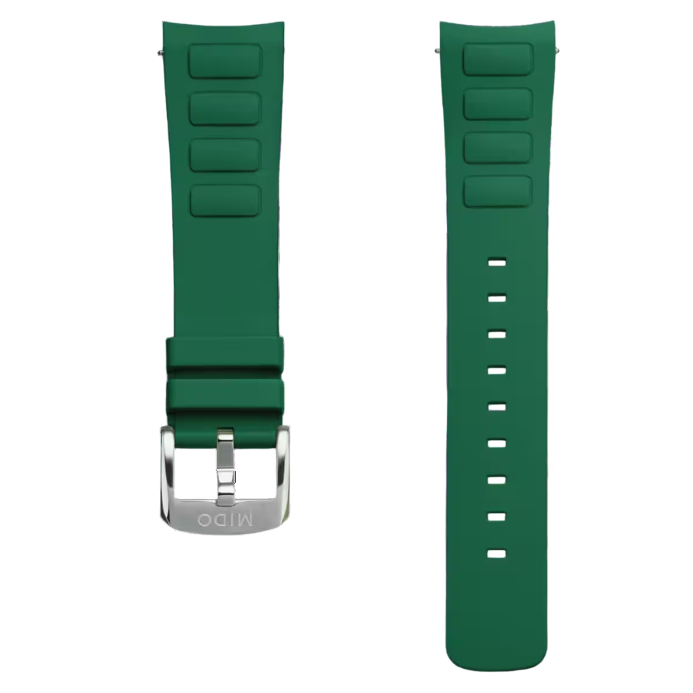 MIDO Multifort TV Big Date Green Rubber Strap 22mm | M852.019.156