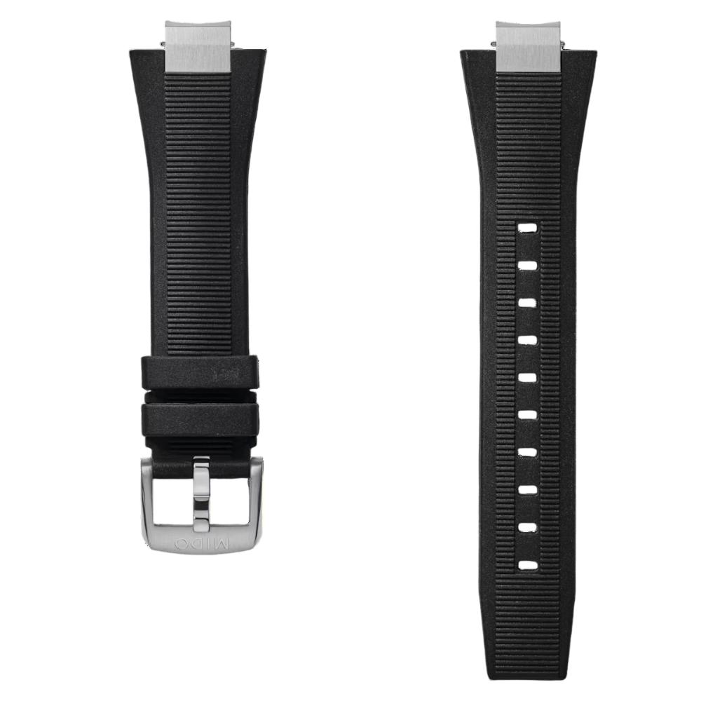 MIDO Multifort 8 Two Crowns or One Crown Black Rubber Strap 12mm | M852.019.654