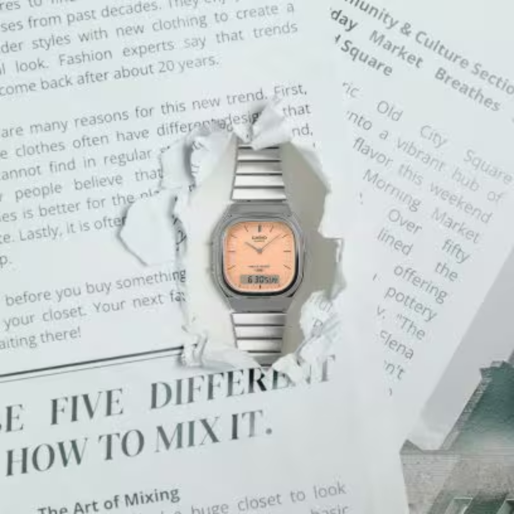 CASIO VINTAGE Quratz Pale Matte Orange Dial | AQ240E-4A