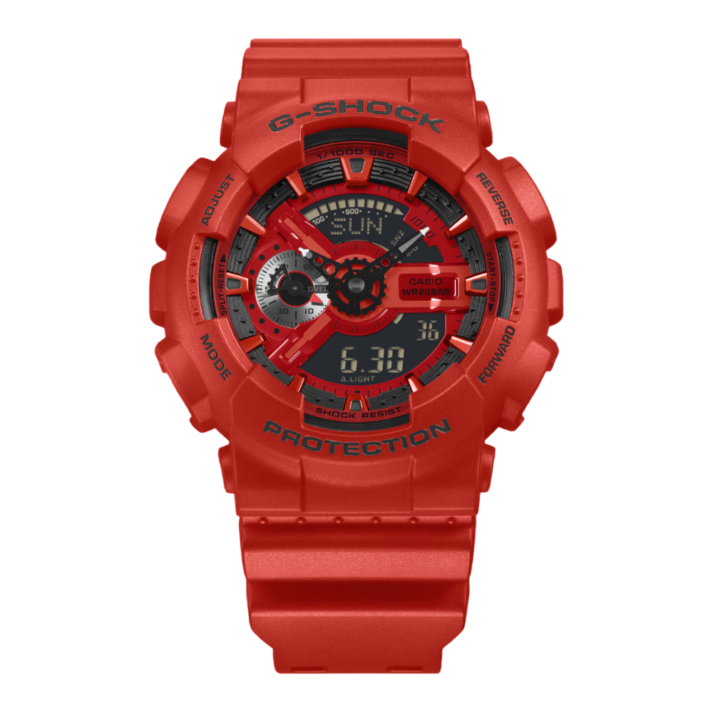 CASIO G-SHOCK ANALOG-DIGITAL 110 Series Red Resin Band | GA110RRB-4A