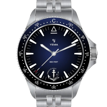 YEMA Navygraf PAN Charles de Gaulle Blue Dial 39mm | YMHF1590CDG-GM