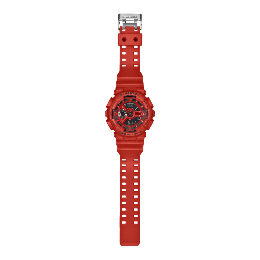 CASIO G-SHOCK ANALOG-DIGITAL 110 Series Red Resin Band | GA110RRB-4A
