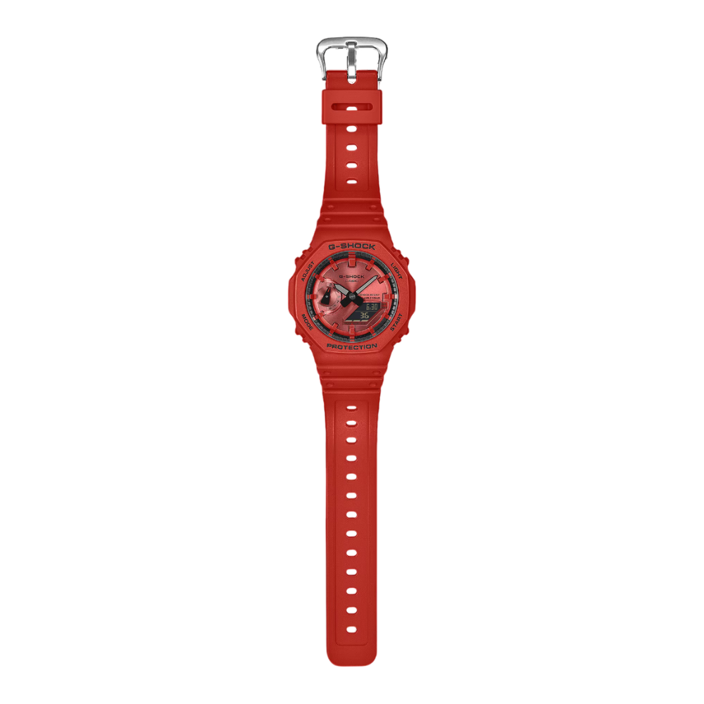 CASIO G-SHOCK ANALOG-DIGITAL 2100 Series Red Resin Strap | GA2100RRB-4A