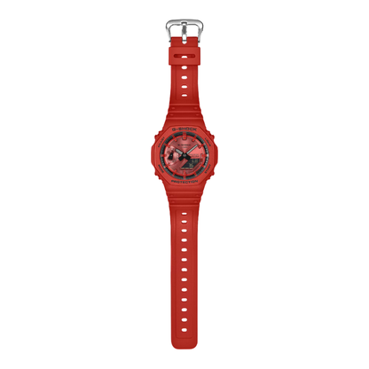 CASIO G-SHOCK ANALOG-DIGITAL 2100 Series Red Resin Strap | GA2100RRB-4A