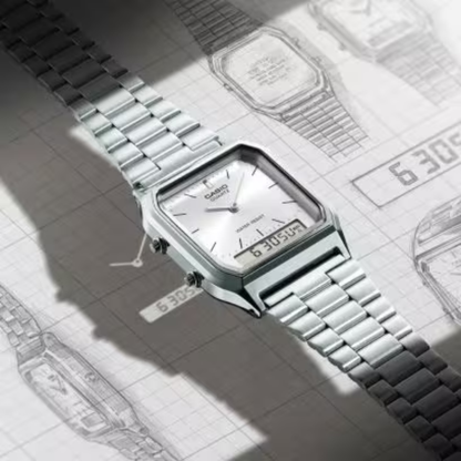 CASIO Quartz Vintage Silver-Tone Dial  | AQ230A-7AVT
