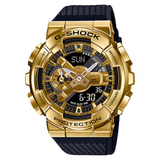 CASIO G-SHOCK ANALOG-DIGITAL GM-110 Series Gold/Black Dial | GM110G-1A9