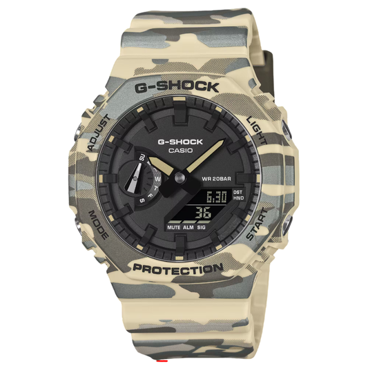CASIO G-SHOCK ANALOG-DIGITAL 2100 Series Desert Camouflage | GA2100CM-5A