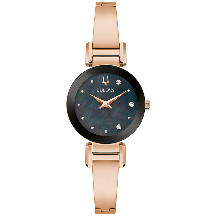 BULOVA Marc Anthony Diamond Accent Rose-Tone Black | 97P163