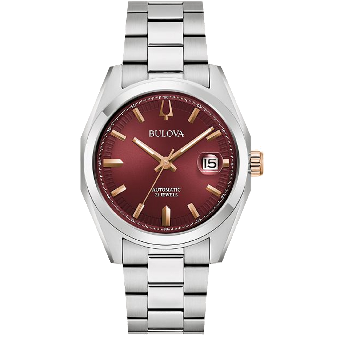 BULOVA Surveyor Automatic Burgundy Dial Stainless Steel | 98B422