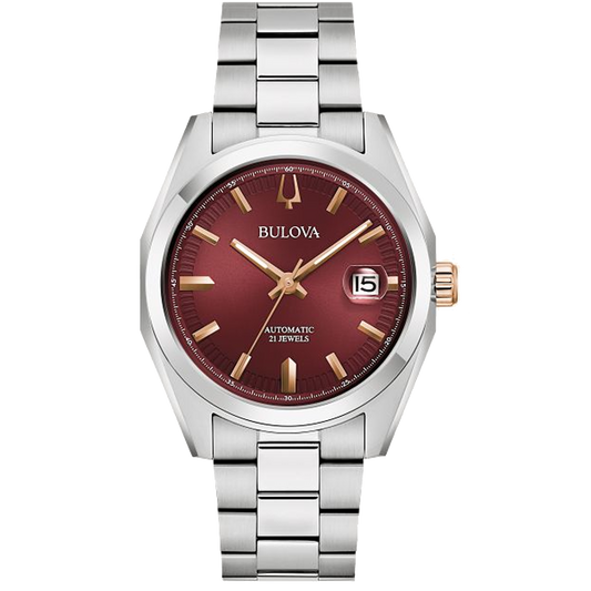 BULOVA Surveyor Automatic Burgundy Dial Stainless Steel | 98B422