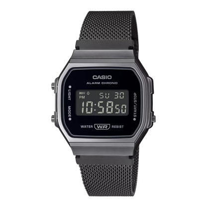 CASIO Iconic Go Retro Gunmetal case And Black | A168WEMB-1B