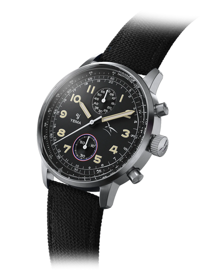 YEMA Flyrgaf Bi-Compax French Air Black 40mm | YMHF1582AA-AA