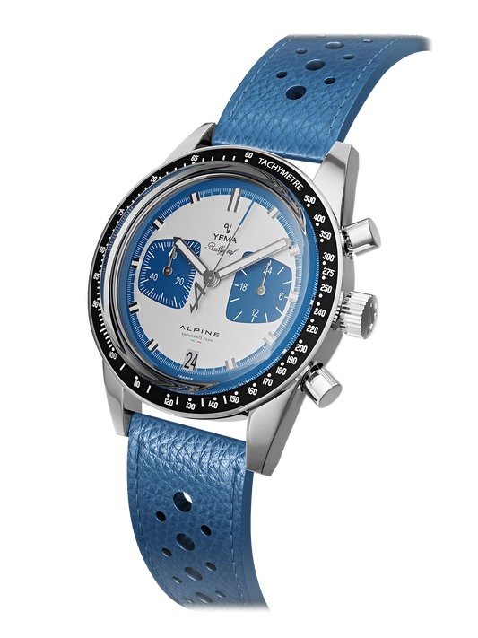 YEMA Rallygraf Meca Quartz Alpine Endurance Team Blue Leather | YMHF1581ALP-GG