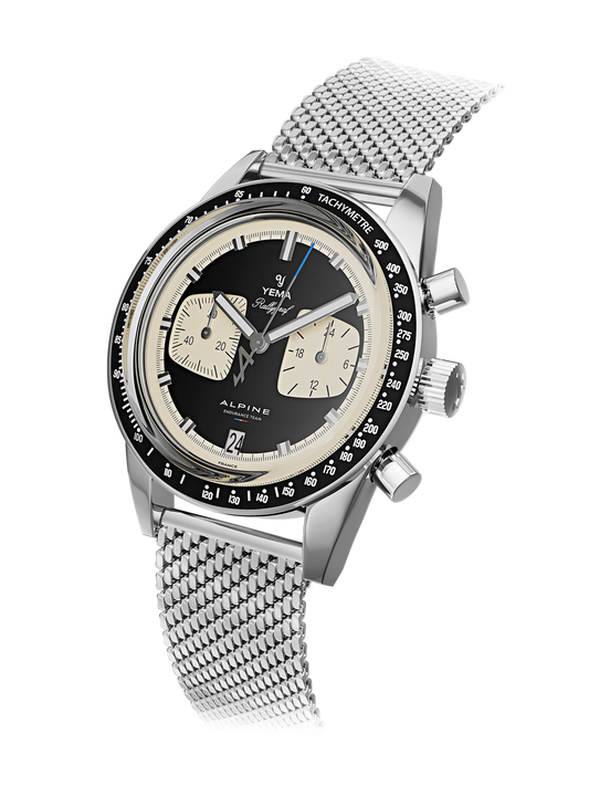 YEMA Rallygraf Meca-Quartz Reverse Panda Steel Mesh | YMHF1581ALP-AM