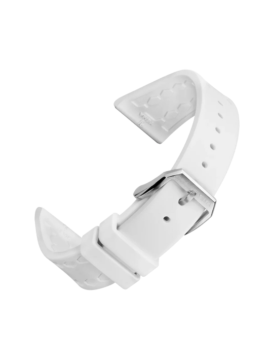 YEMA Full Lume FKM Viton Scales Rubber Strap 20mm Steel Brushed
