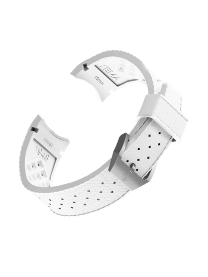 YEMA FKM Viton Tropic Integrated Strap White - Steel brushed buckle