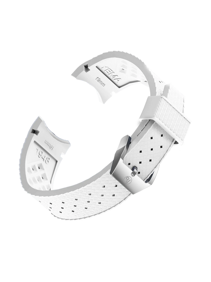 YEMA FKM Viton Tropic Integrated Strap White - Steel polished buckle