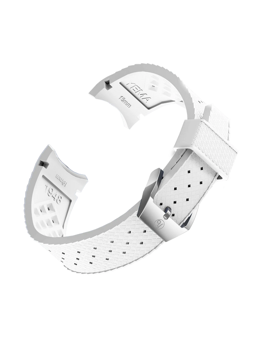 YEMA FKM Viton Tropic Integrated Strap White - Steel polished buckle