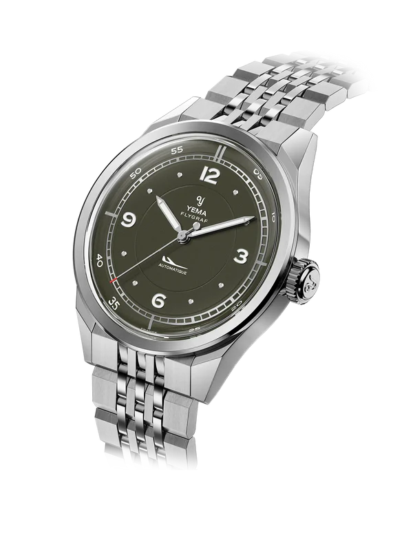 YEMA Flygraf Pilot Sector Dial Steel  Bracelet 38.5mm | YFLY25-ZMS