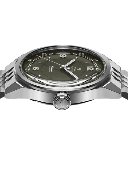 YEMA Flygraf Pilot Sector Dial Steel  Bracelet 38.5mm | YFLY25-ZMS