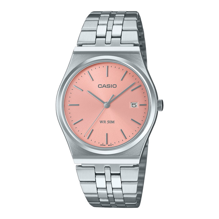 CASIO Vintage Analog Peach/Silver Stainless Steel | MTPB145DC-4AVT