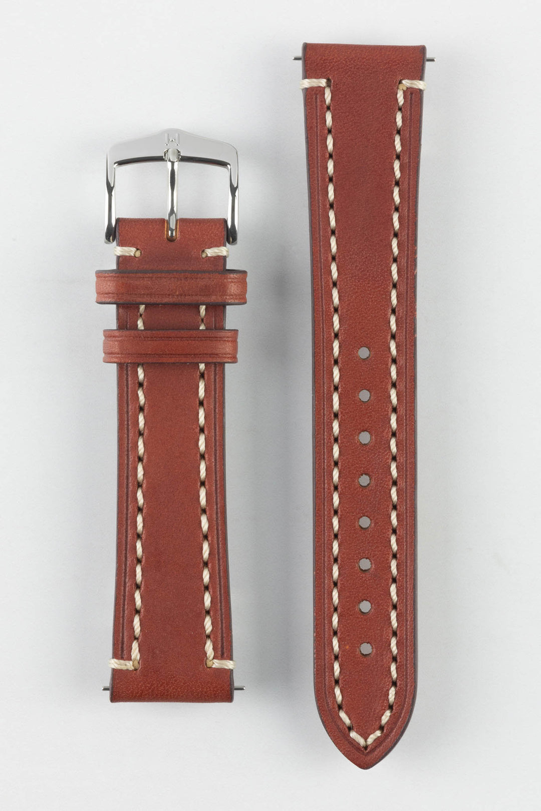 HIRSCH Liberty Leather Strap Gold Brown 22mm Silver Buckle | 10900270-22-SB