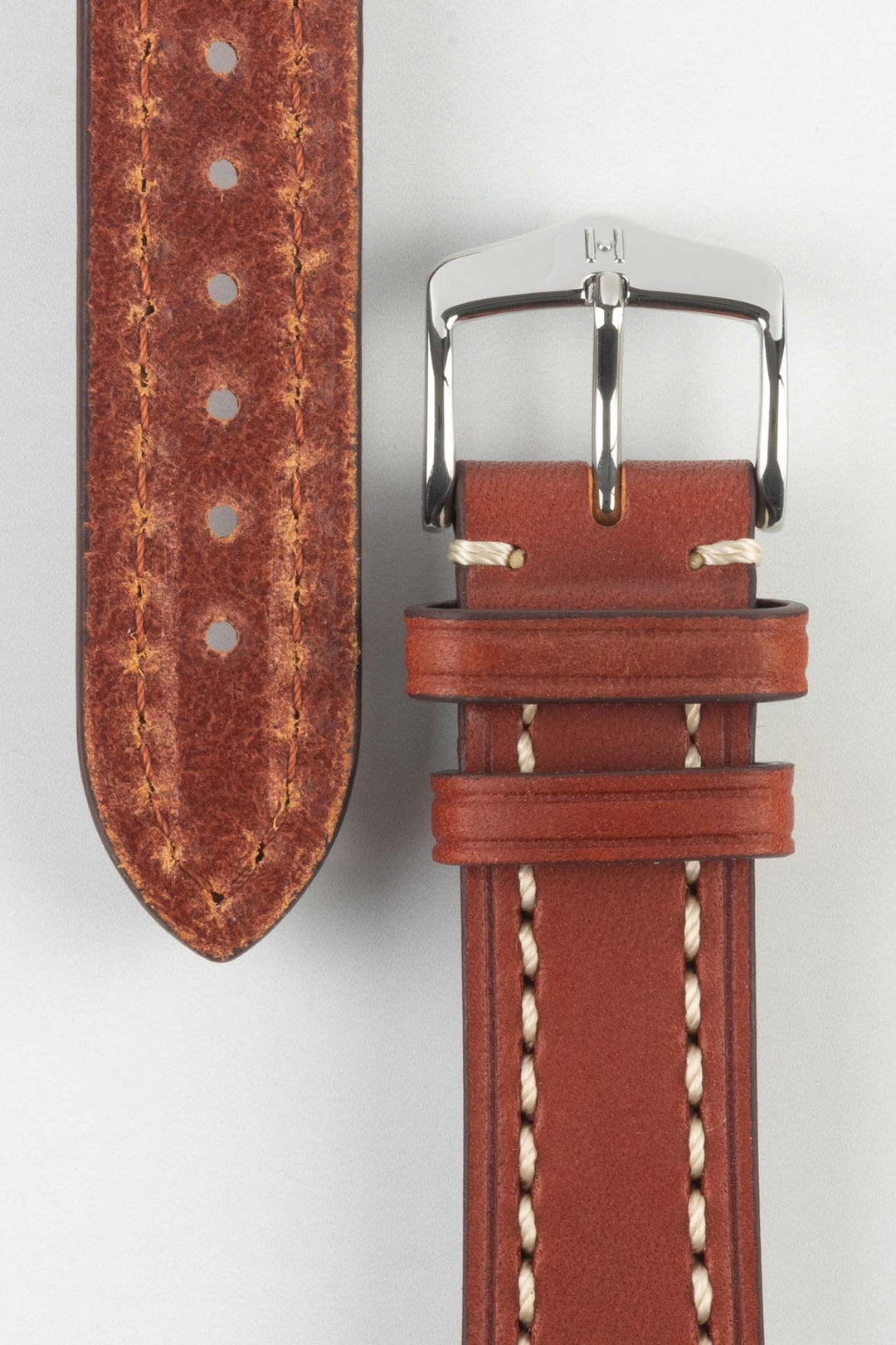 HIRSCH Liberty Leather Strap Gold Brown 22mm Silver Buckle | 10900270-22-SB