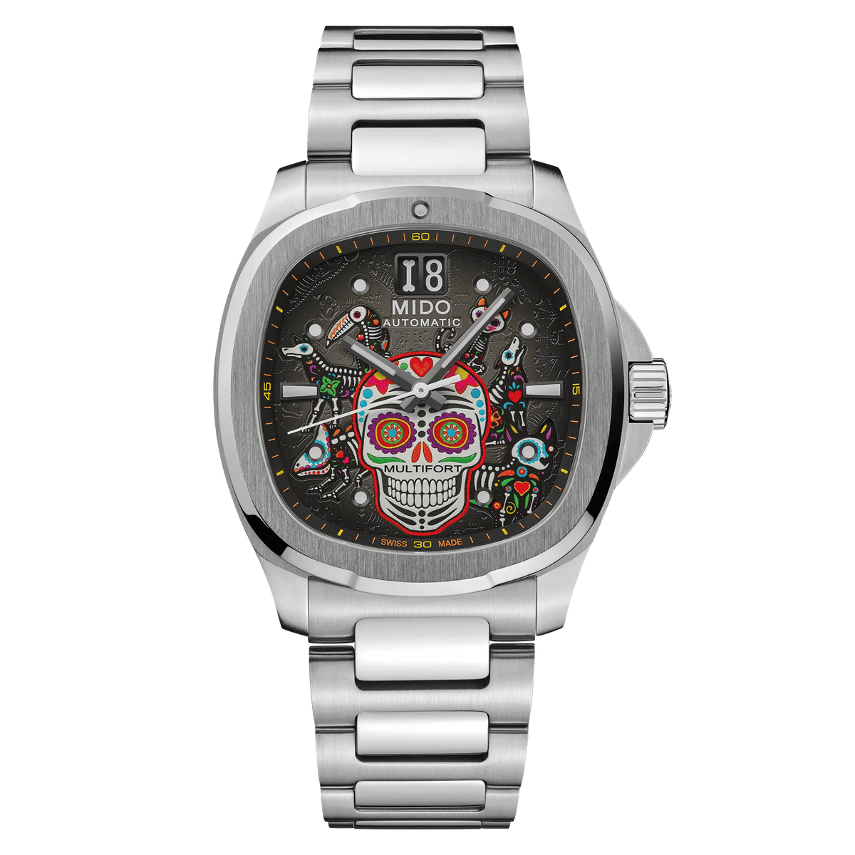 MIDO Multifort TV Big Date Alebrijes Special Edition M049.526.11.081.02 front