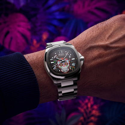 MIDO Multifort TV Big Date Alebrijes Special Edition M049.526.11.081.02 on wrist