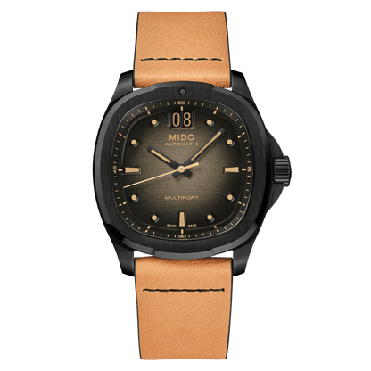 MIDO Multifort TV Big Date Black PVD Grey Dial M049.526.36.081.00 front
