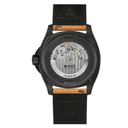 MIDO Multifort TV Big Date Black PVD Grey Dial M049.526.36.081.00 case back