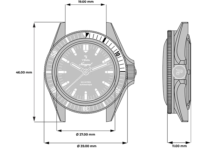 YEMA Navygraf CMM.10 Metal Bracelet 39mm | 21.14.36.SN.M