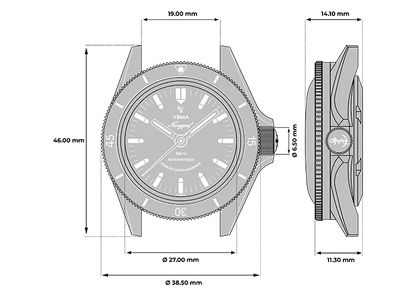 YEMA Navygraf FSM Bronze 39mm | YNAVZ22FSM-ATPS