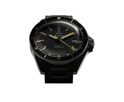 YEMA Navygraf Heritage Iconic Dial Rubber Strap Black 39mm | YNAV25-ATP