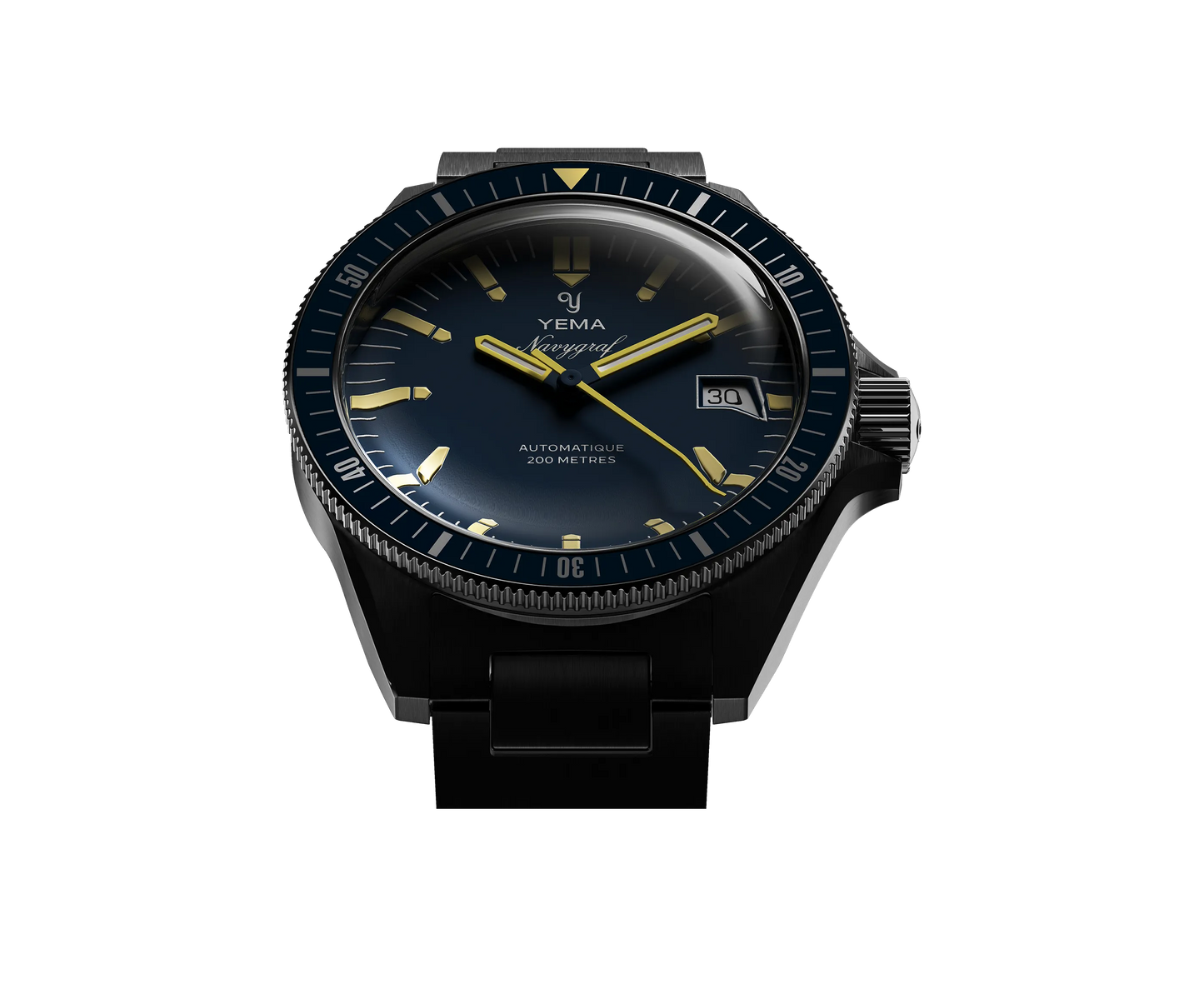 YEMA Navygraf Heritage Iconic Dial Rubber Strap 39mm | YNAV25-GTP